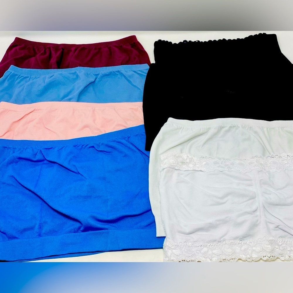 Bundle of 8 Women’s Colorful Bandeau Bra Tops Set